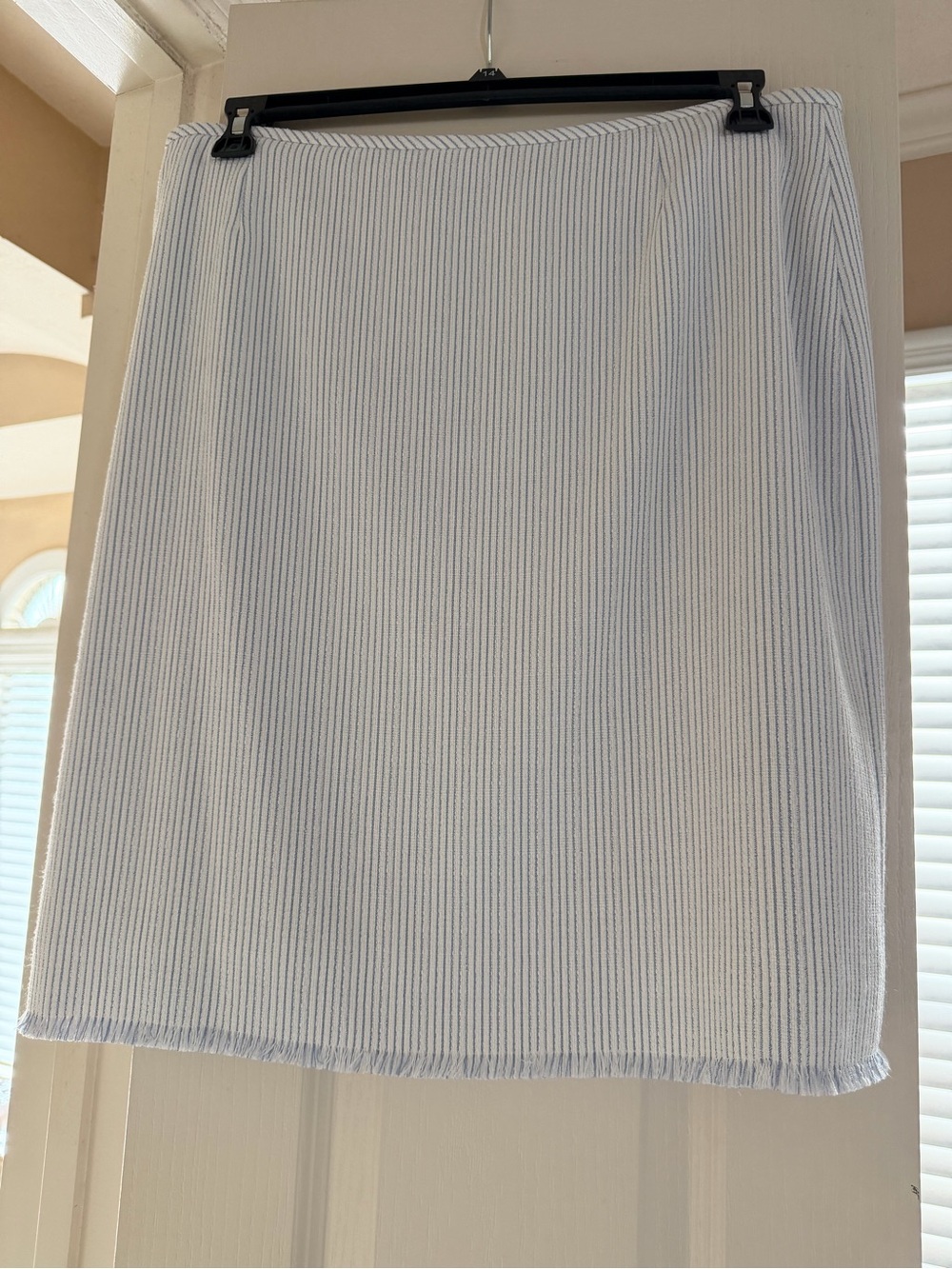 Preston & York Light Blue Pinstripe Mini Skirt Size 14